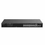 Switch PoE no administrado de 2 puertos Gigabit y 16 puertos 10/100 Mbps Ruijie RG-ES118FGS-LP